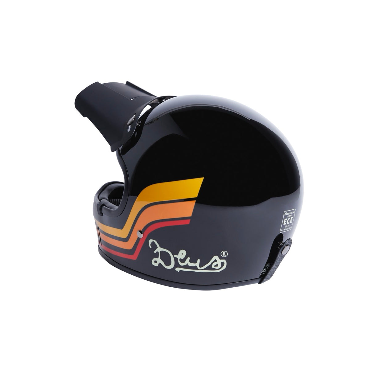 black motorcycle helmet with yellow stripe Stripes Helmet