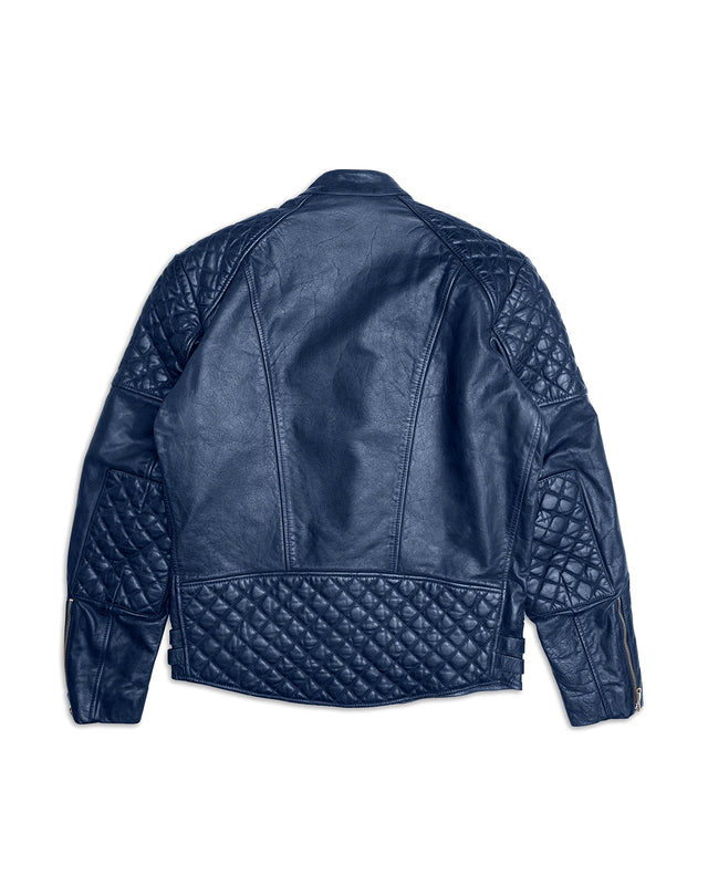 Lightning Leather Jacket - Dark Blue