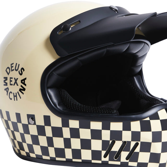 Checker Helmet - Vintage White