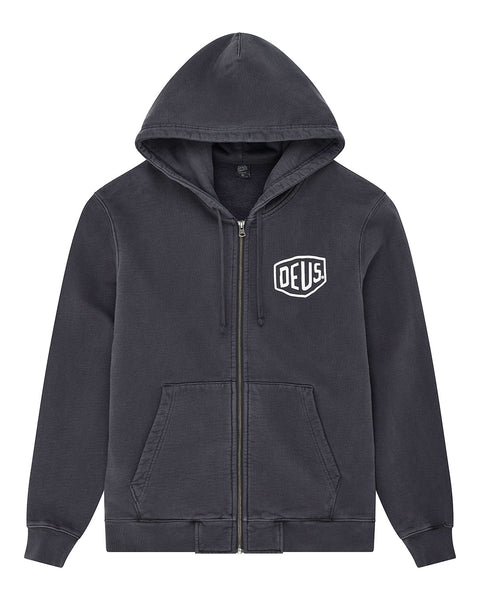 Sweaters | Deus Ex Machina | Shield Garment Dyed Zip Hoodie