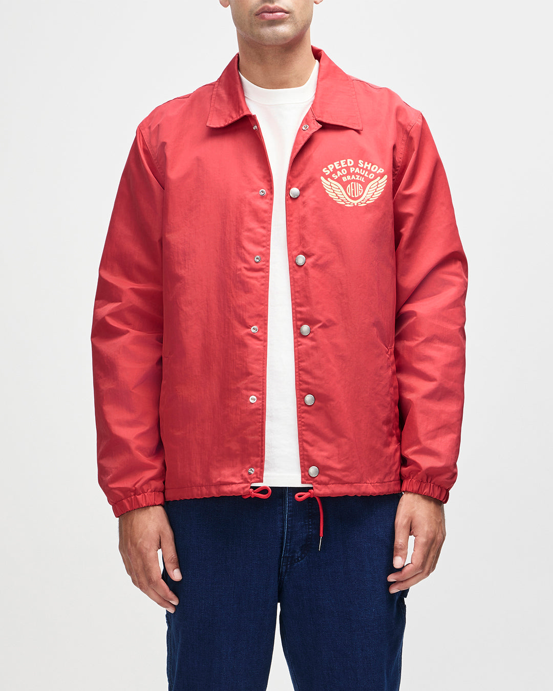 『TEN NYLON COACH JKT RED XS』 Jackets | Deus Ex Machina | Munificence Nylon Coach - Melon Red