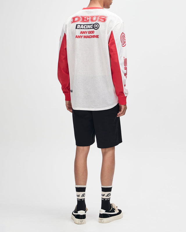 Step Out Moto Jersey - White-Red