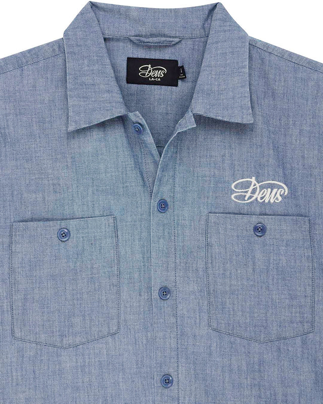 Forecourt Chambray Shirt - Mid Indigo