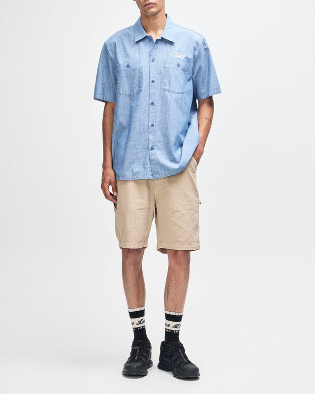 Forecourt Chambray Shirt - Mid Indigo