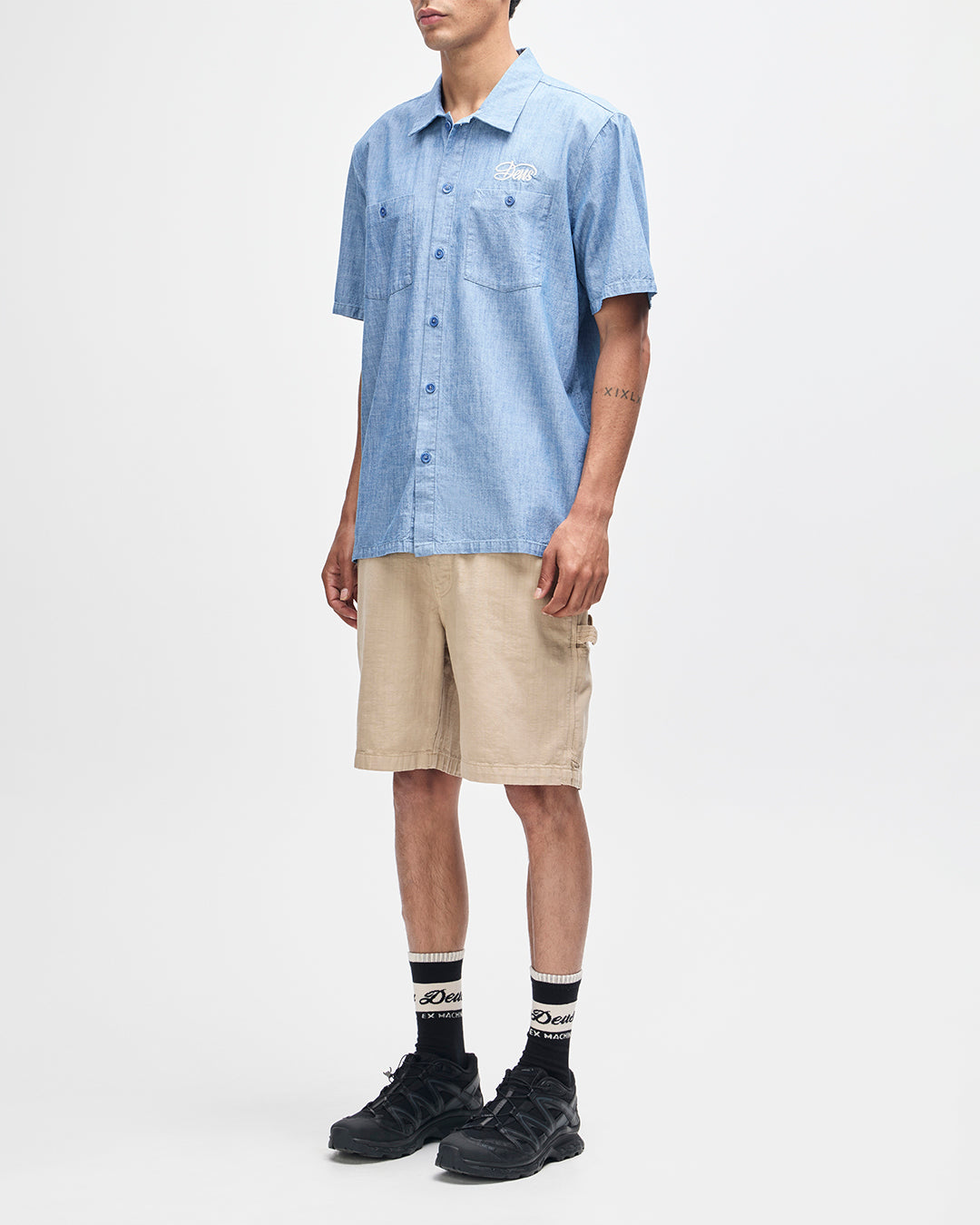 Shirts | Deus Ex Machina | Forecourt Chambray Shirt - Mid Indigo