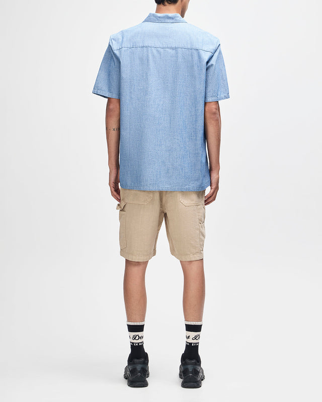Forecourt Chambray Shirt - Mid Indigo