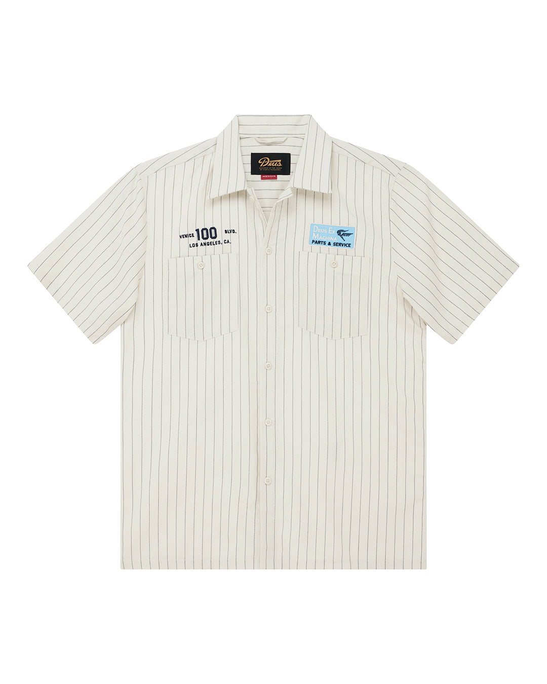 Shirts | Deus Ex Machina | Forecourt Stripe Shirt - Sky Blue