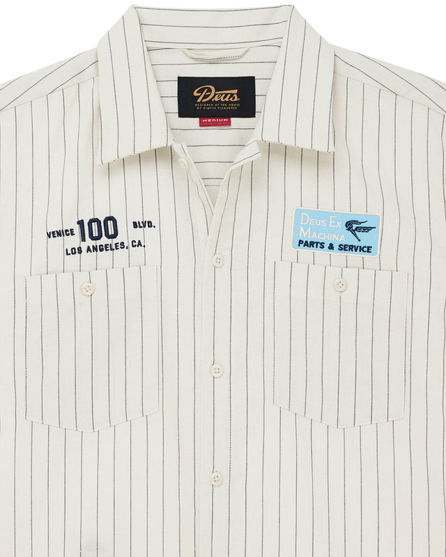 Forecourt Stripe Shirt - Dirty White