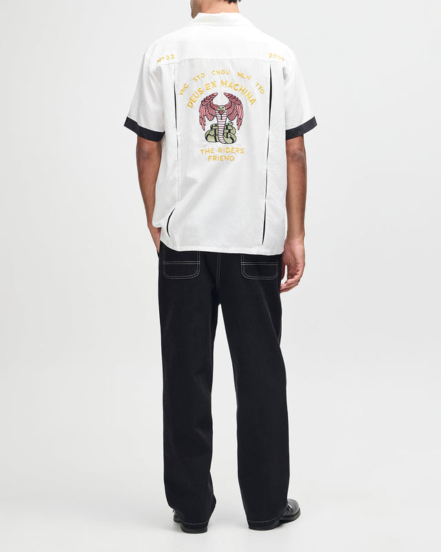 Hisssterical Bowling Shirt - Vintage White