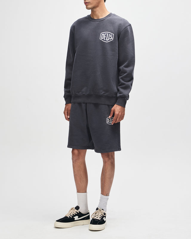 Shield Garment Dyed Track Short - Black