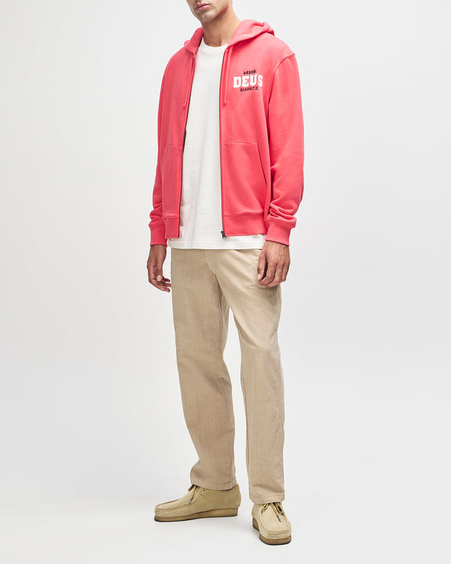 Buck Up Zip Hoodie - Melon Red