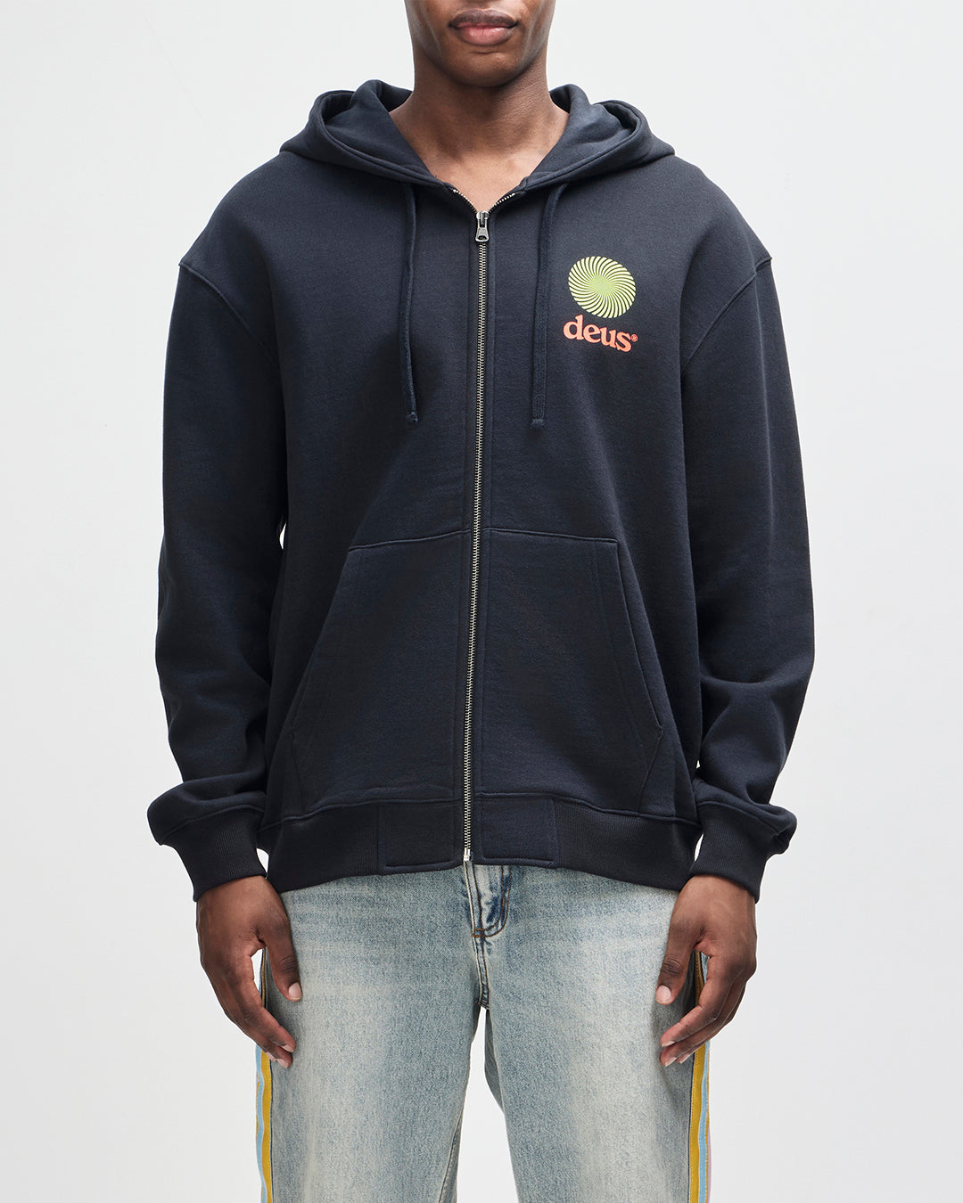 Sweaters | Deus Ex Machina | Strata Zip Hoodie - Black – Deus Ex