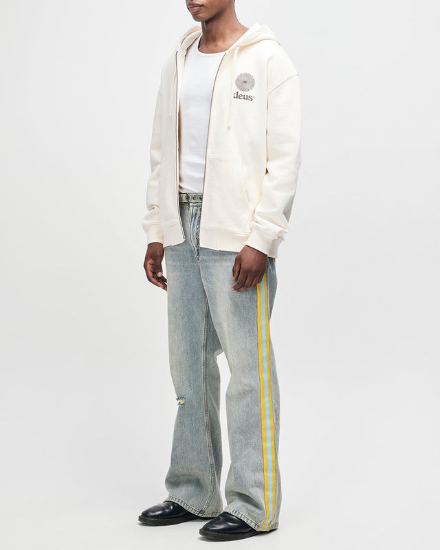 Strata Zip Hoodie - Dirty White