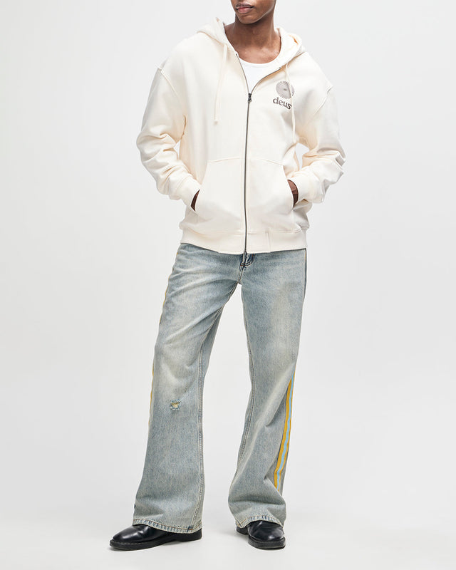 Strata Zip Hoodie - Dirty White