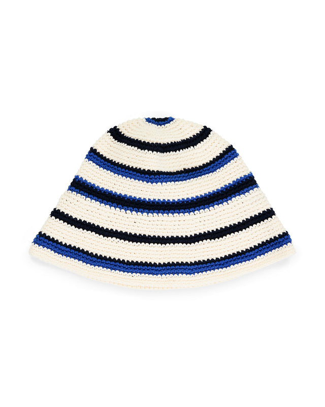 Pons Stripe Hat - Cream-Blue