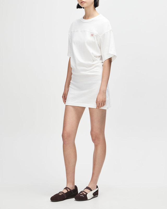 Christine Embro Tee Dress - Antique White