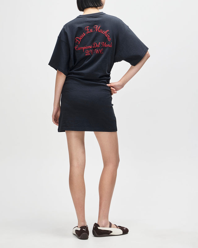 Christine Embro Tee Dress - Black
