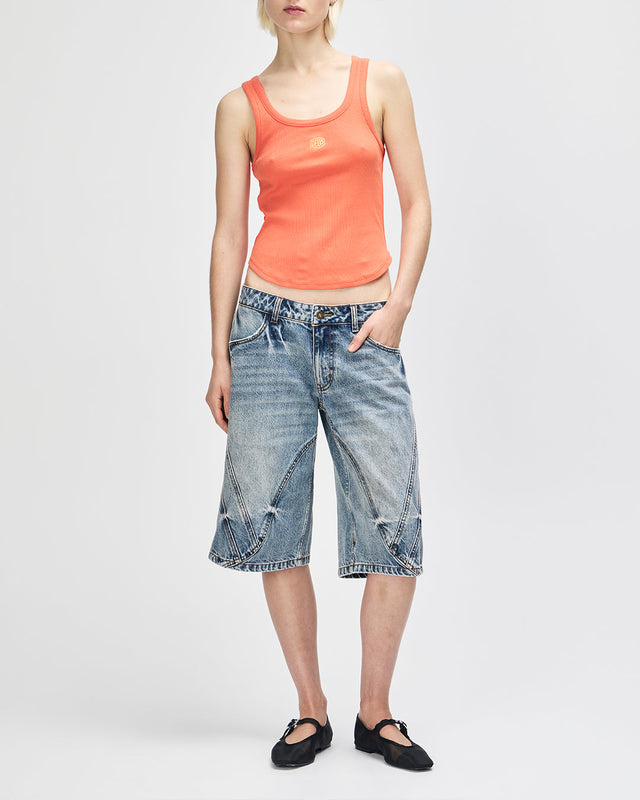 Grand Raid Denim Jean Short - Stonewash Indigo