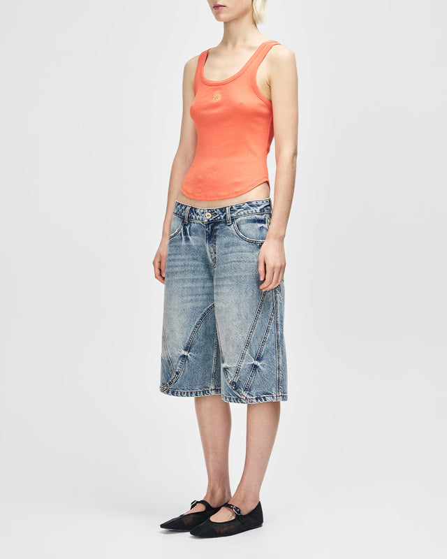 Grand Raid Denim Jean Short - Stonewash Indigo