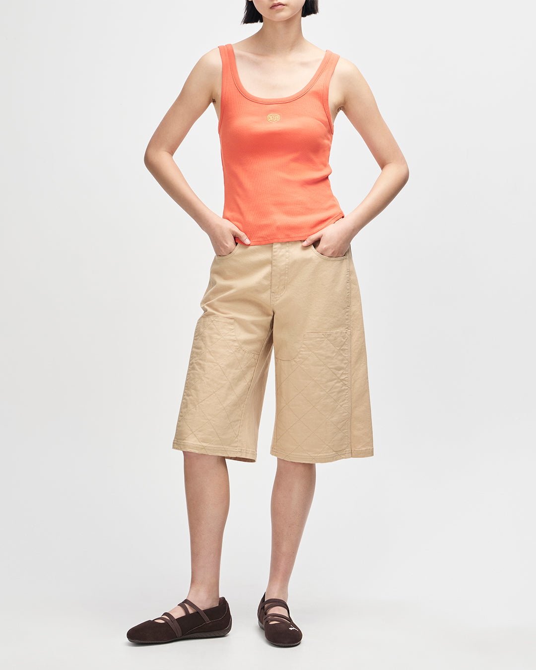 Tanks | Deus Ex Machina | June Shield Tank - Flame Orange – Deus