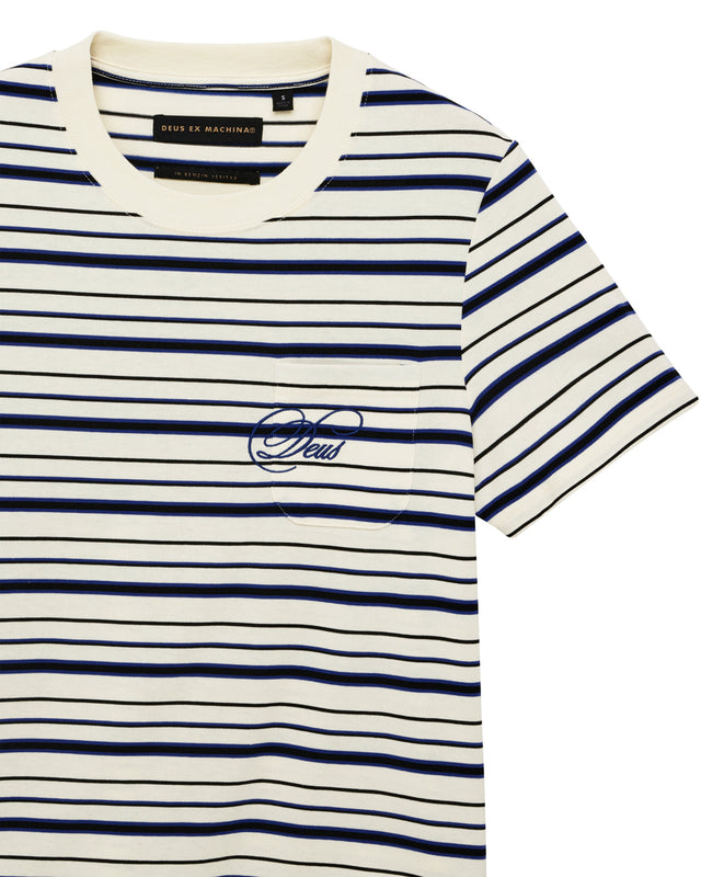 Pierre Stripe Tee - Cream-Blue