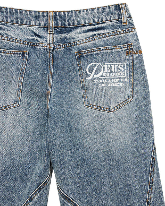 Grand Raid Denim Jean Short - Stonewash Indigo