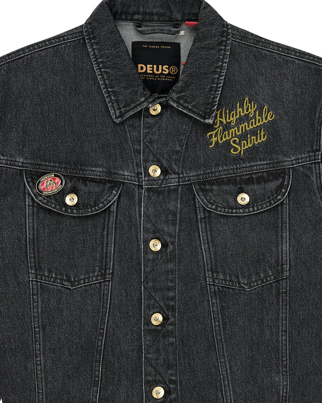 Unchained Trucker Jacket - Washed Black