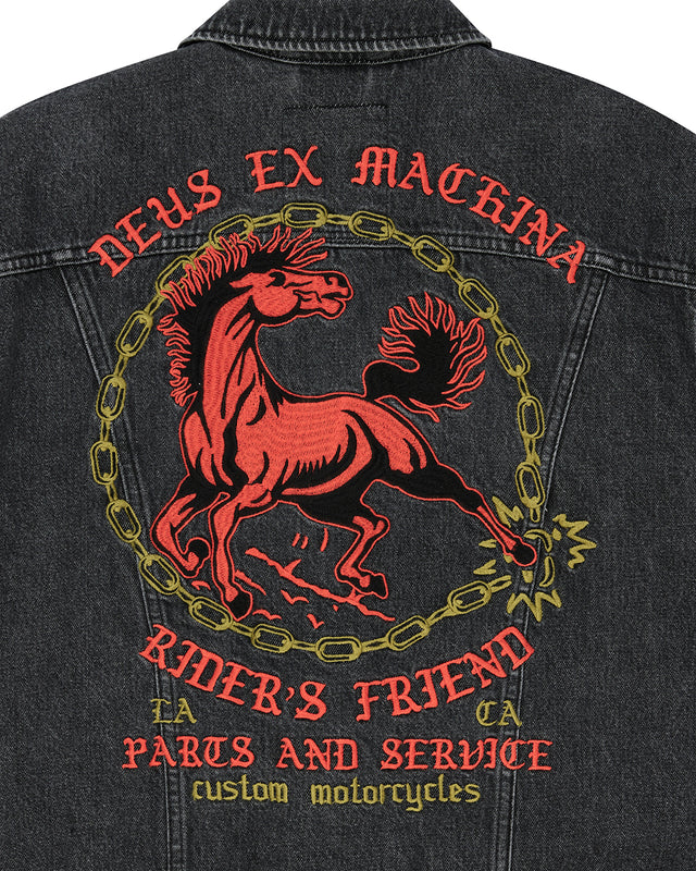 Unchained Trucker Jacket - Washed Black