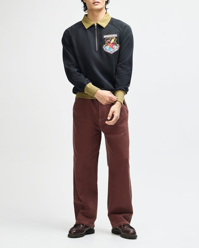 All Others Half Zip Sweat - Black