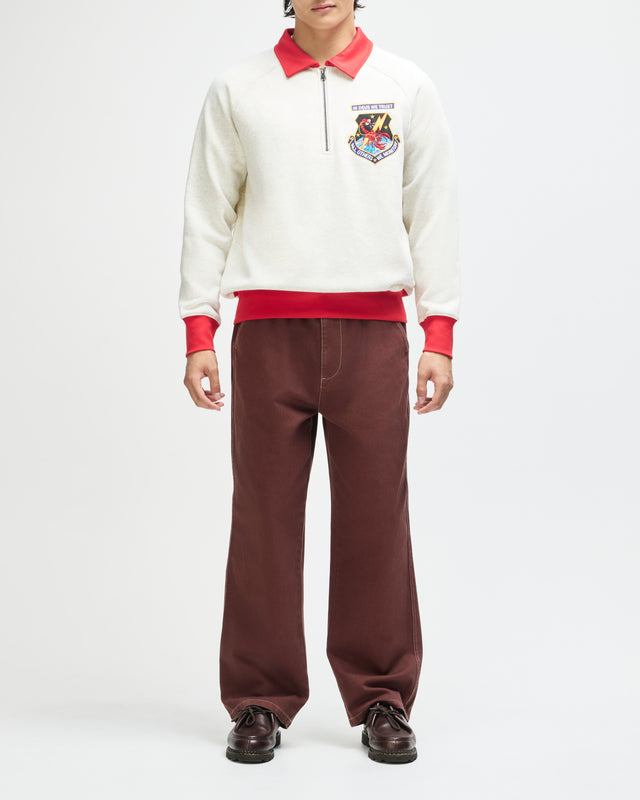 All Others Half Zip Sweat - Light Grey Marle