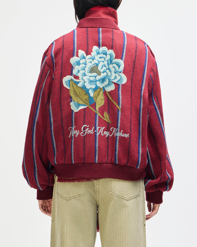 Pendula Reversible Jacket - Willow Green-Blanket Red