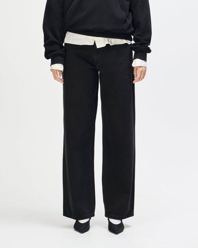 Drift Line Wide Jean - Washed Black
