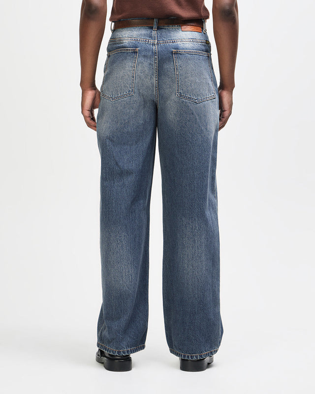 Drift Line Wide Jean - Mid Indigo