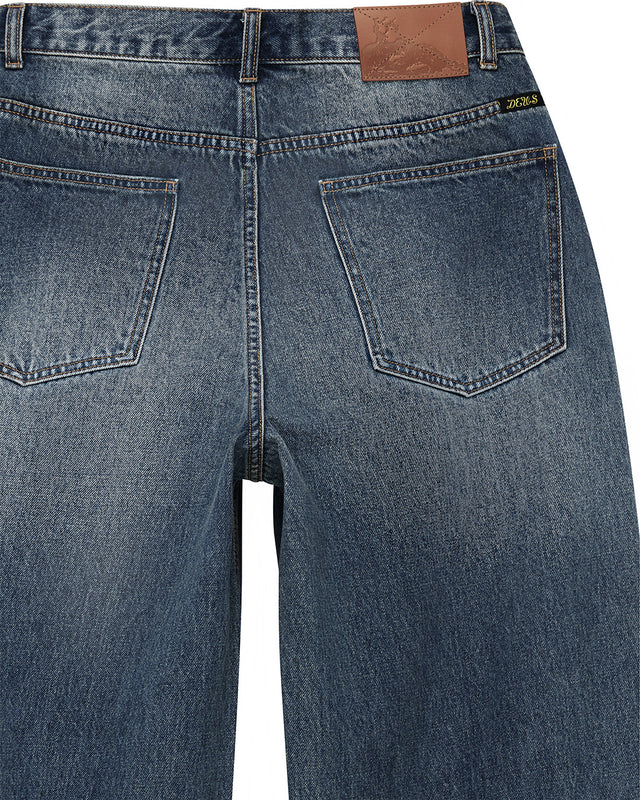 Drift Line Wide Jean - Mid Indigo