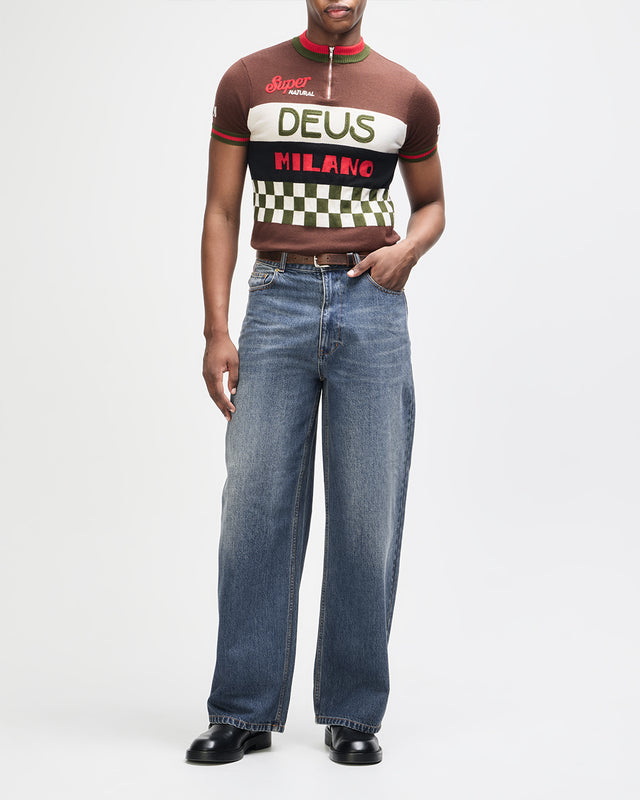 Drift Line Wide Jean - Mid Indigo