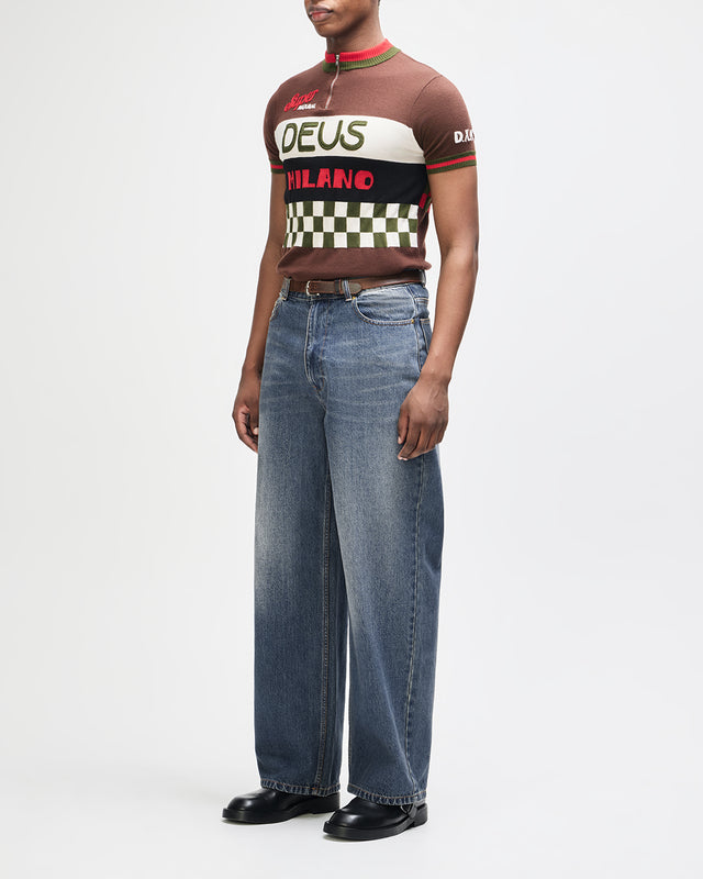Drift Line Wide Jean - Mid Indigo