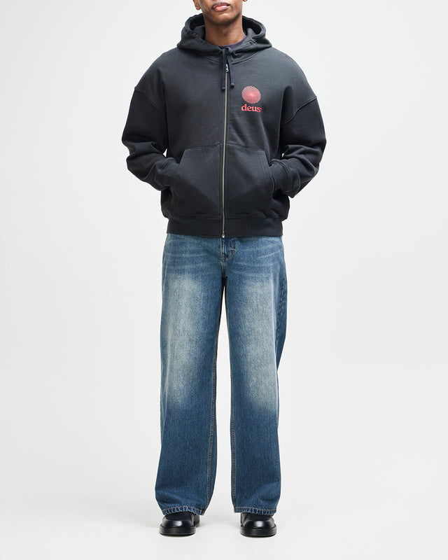 Strata Zip Hoodie - Black