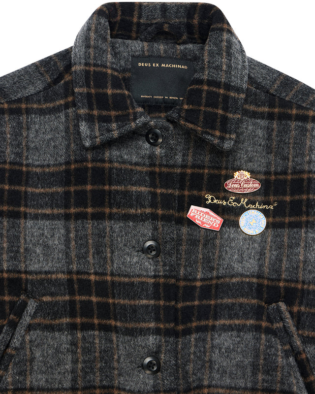 Lost World Wool Blend Bomber - Phantom Grey Check