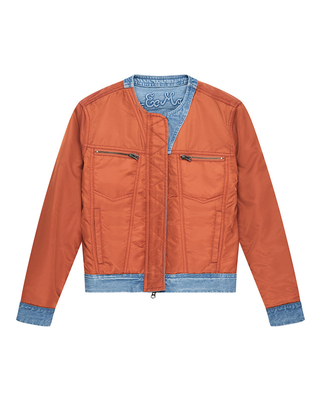 Br 163 Reversible Denim Jacket - Indigo-Rust