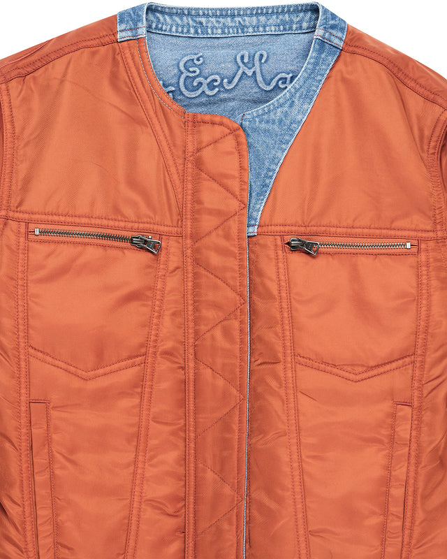 Br 163 Reversible Denim Jacket - Indigo-Rust