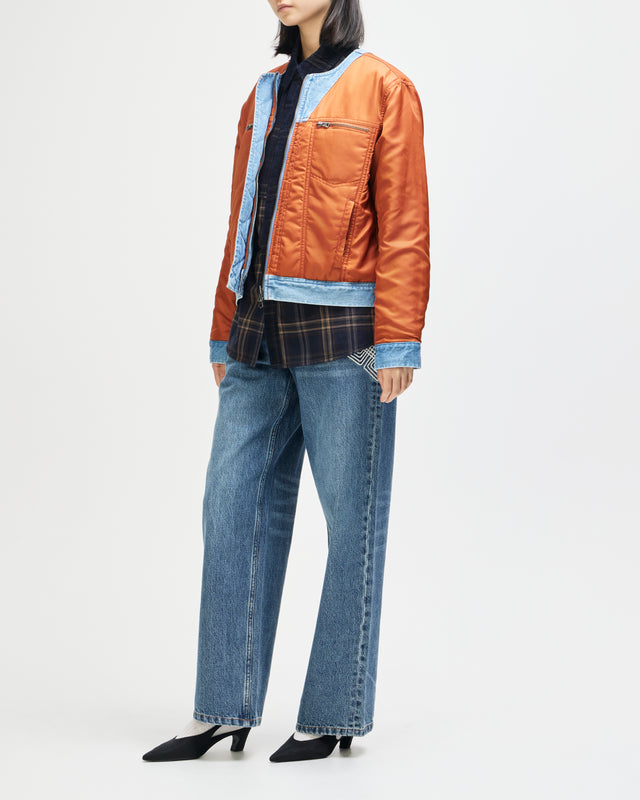 Br 163 Reversible Denim Jacket - Indigo-Rust