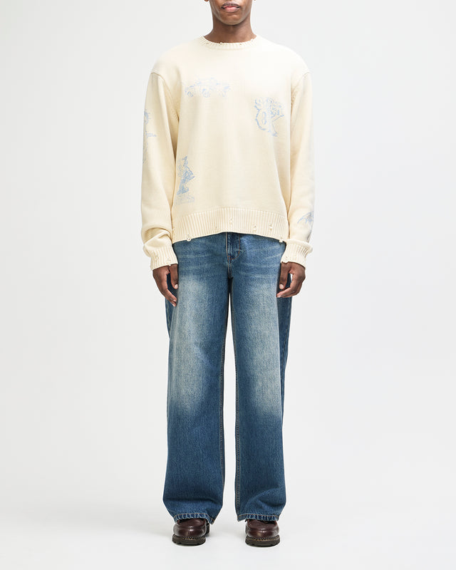 Everywhere Knit - Cream-Chambray