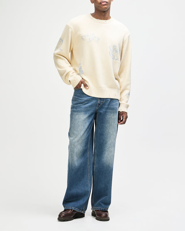 Everywhere Knit - Cream-Chambray