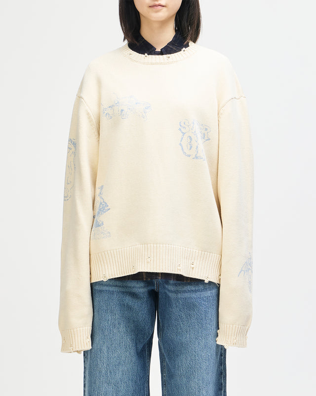 Everywhere Knit - Cream-Chambray