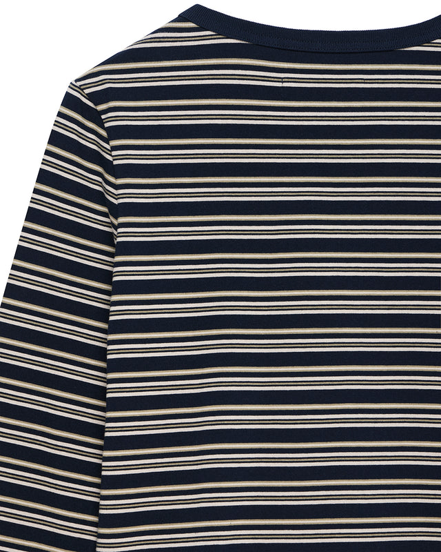 Stoppa Lace-Up Top - Navy Stripe