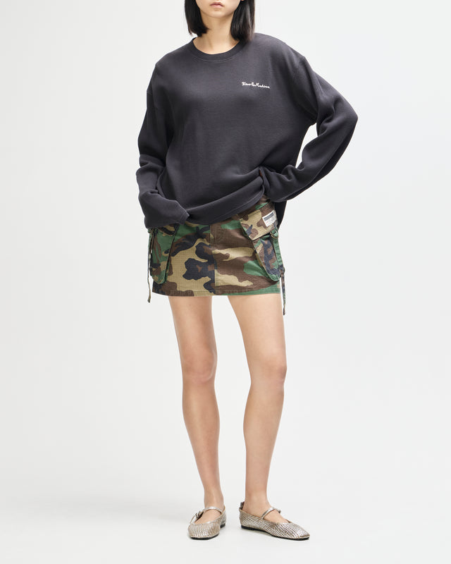 Washed Waffle LS Top - Anthracite Grey
