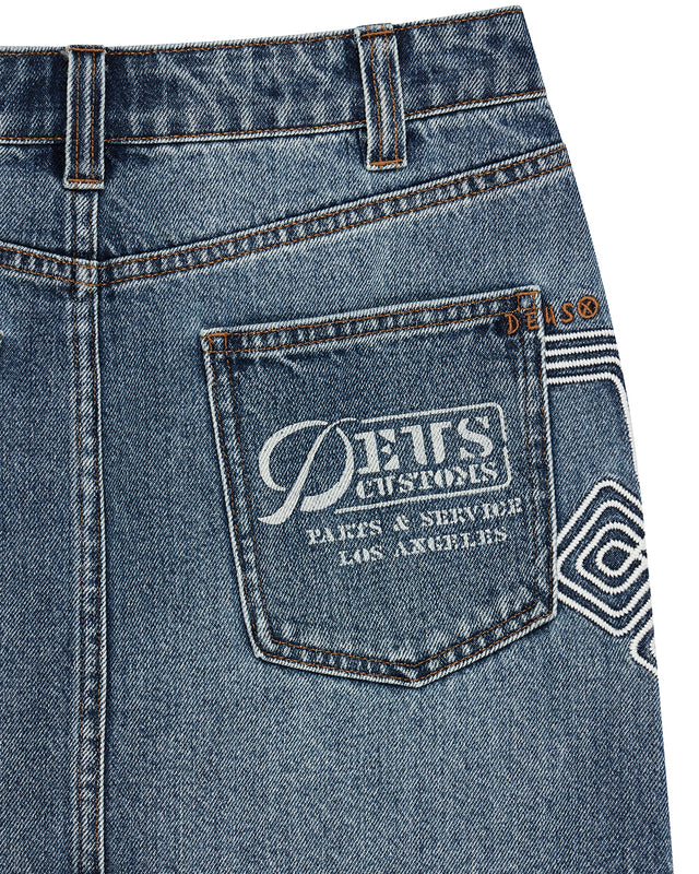 Bonham Embro Skirt - Indigo