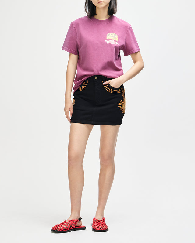Bonham Embro Skirt - Phantom Black