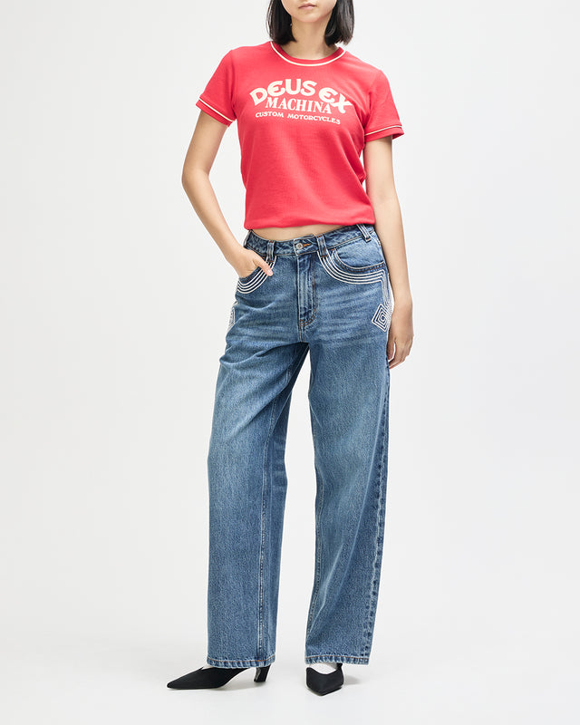 Lost World Tee - Poinsettia Red