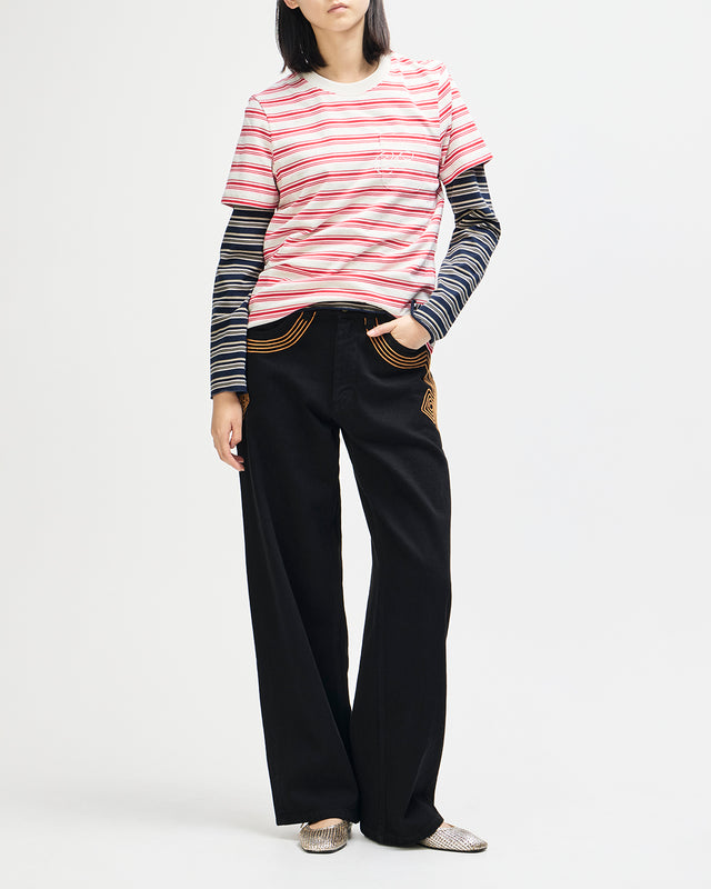 Pierre Stripe Tee - Red Stripe